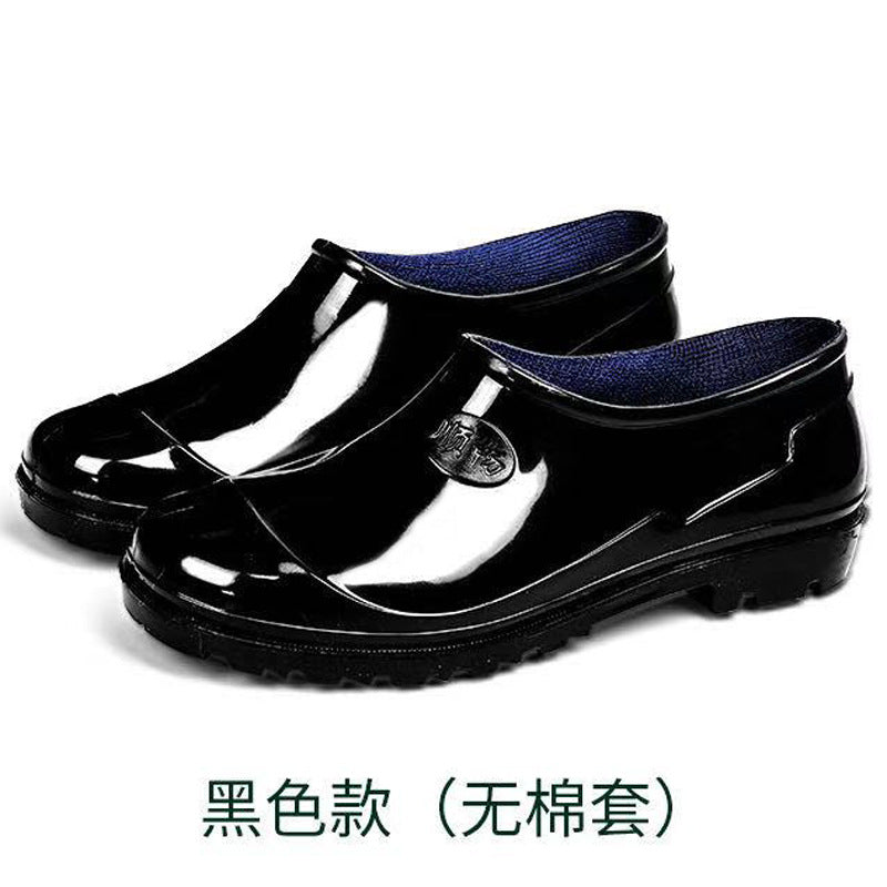 Taobao حذاء مطر رجالي بنعل لحم بقري مموه مقاوم للماء وغير قابل للانزلاق ومقاوم للاهتراء أحذية مائية مبطنة بالصوف الدافئ أحذية واقية للعمل مبيعات بالجملة