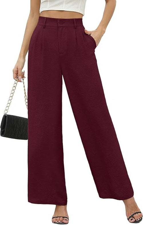 Women’s Straight Fit Pants-Maroon (Size-32)
