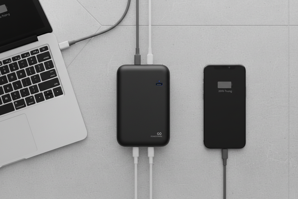 Power Bank Flat Lay