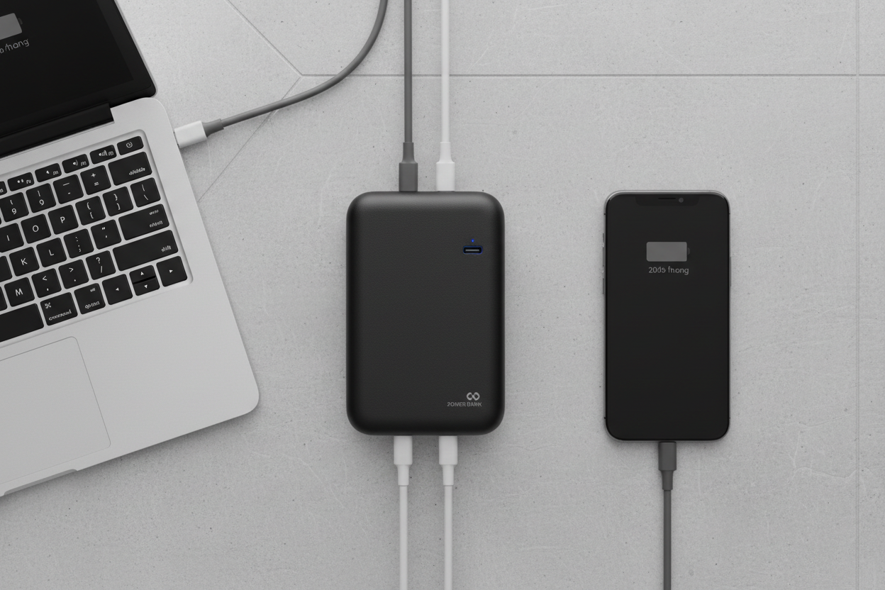 Power Bank Flat Lay